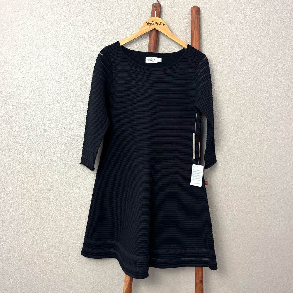 Eliza J Fit & Flare Heavy Knit Mini Dress 3/4 Sleeve Size XL